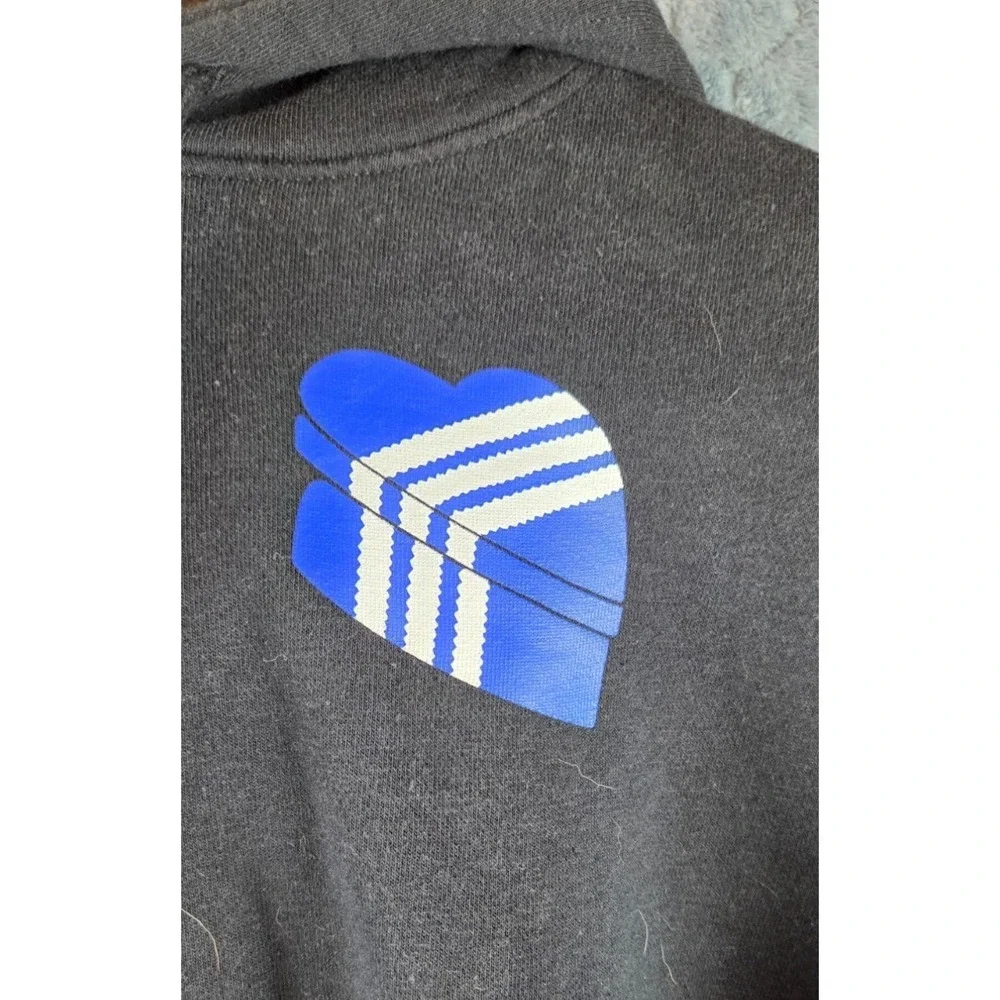 Adidas OG Heart Box Hoodie Men's Small‎ Black Sweatshirt Trefoil Logo HC1794